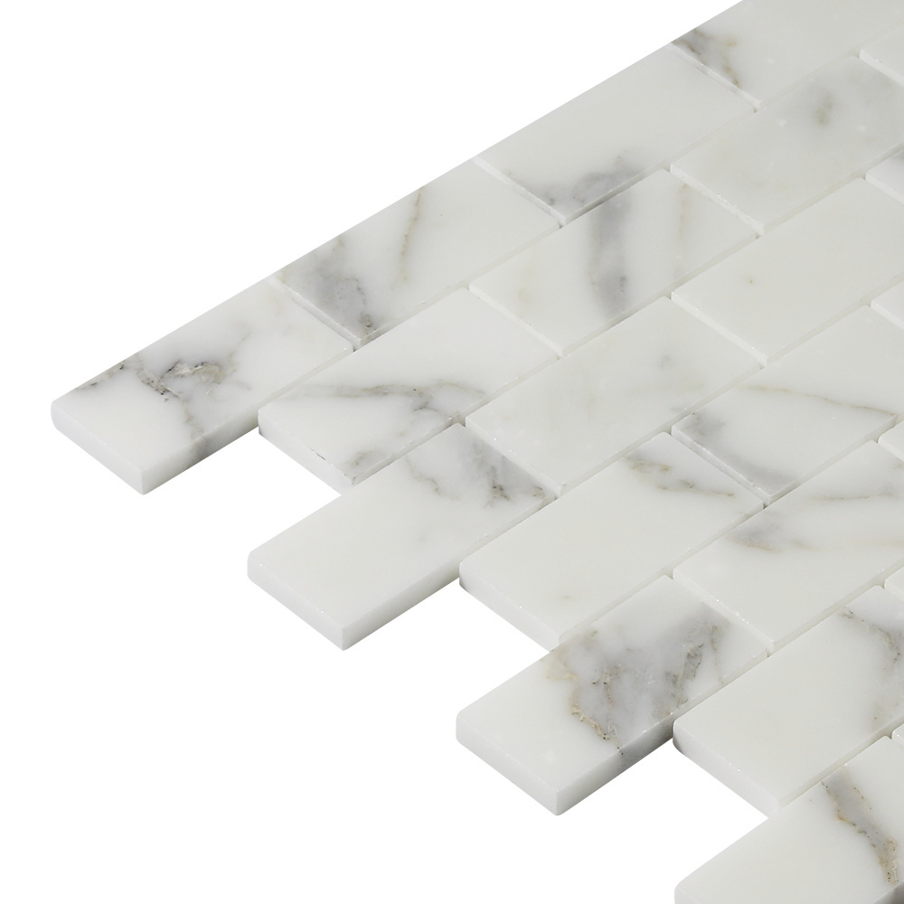Calacatta Gold Polished 1.5x3" Brick Design Marble Mosaic Tiles Calacatta Gold Polished 1.5x3" Brick Design Marble Mosaic Tiles