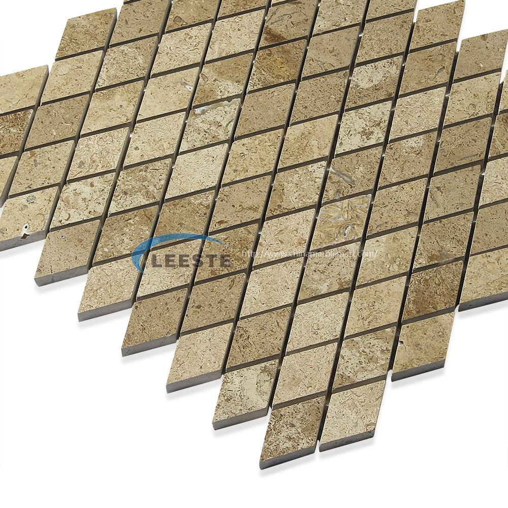 beige travertine honed Diamond mosaic tile beige travertine honed Diamond mosaic tile
