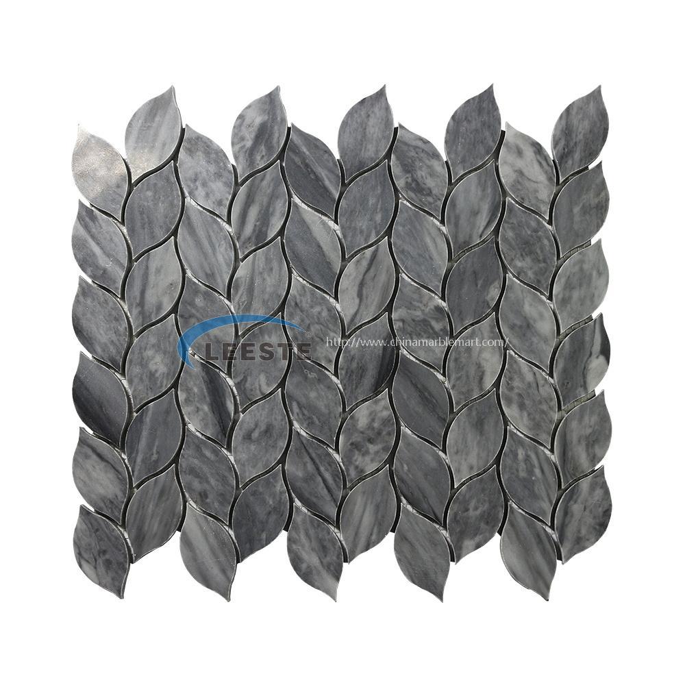 Bardiglio leaf shape mosaic tile