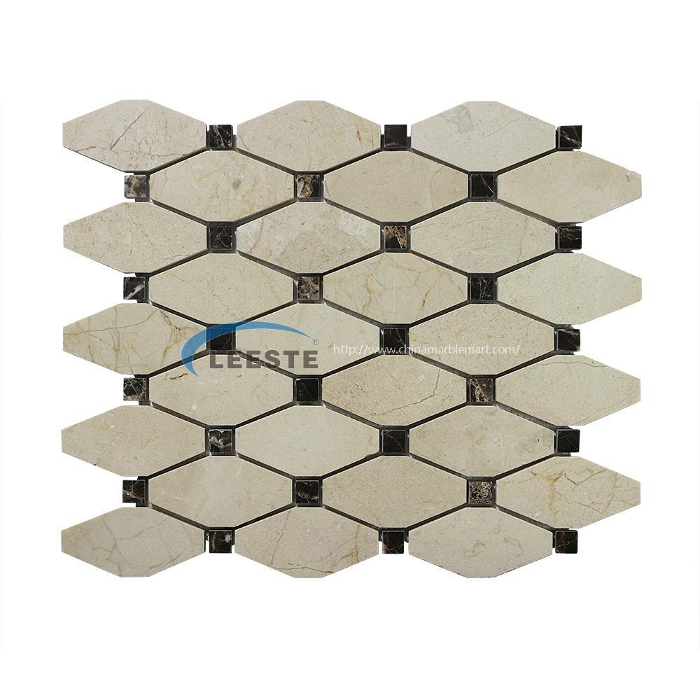 Crema Marfil Octave Mixed Color Marble Mosaic Tile