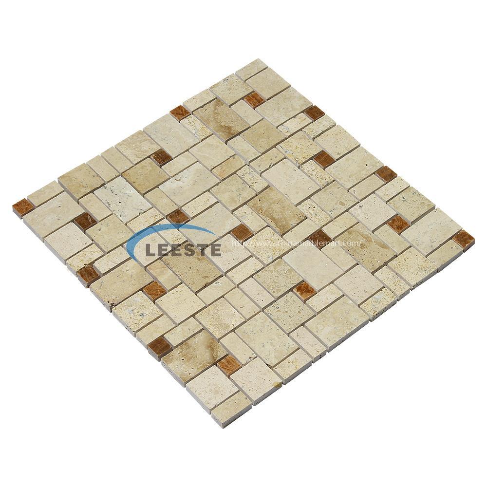 Cream Traverinte Versailles mosaic pattern Cream Traverinte Versailles mosaic pattern