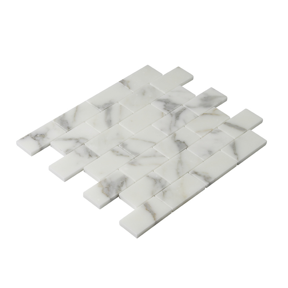Calacatta Gold Polished 1.5x3" Brick Design Marble Mosaic Tiles Calacatta Gold Polished 1.5x3" Brick Design Marble Mosaic Tiles