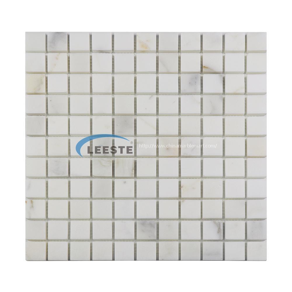 Italian white marble mosaic bathroom mosaic Calacatta gold 2.5cm square mosaic