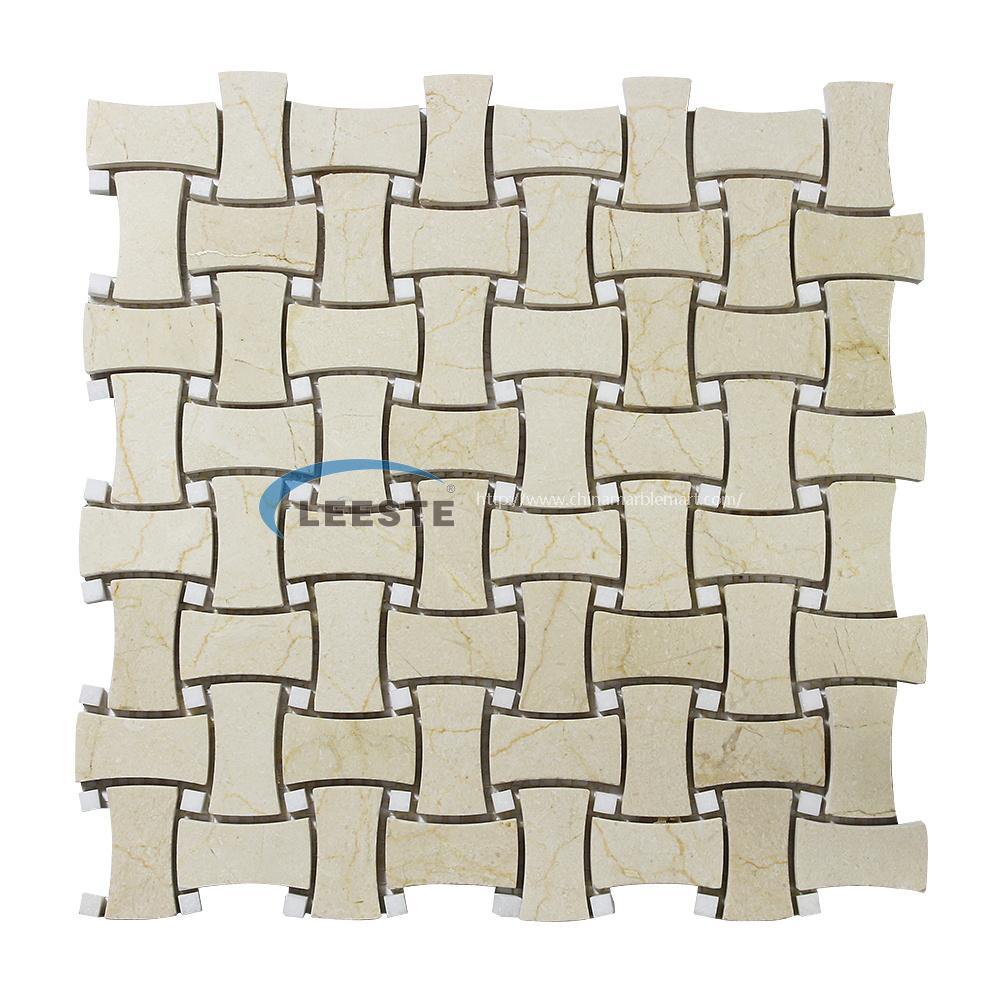 Crema Marfil Dogbone Mixed Marble Mosaic Tile