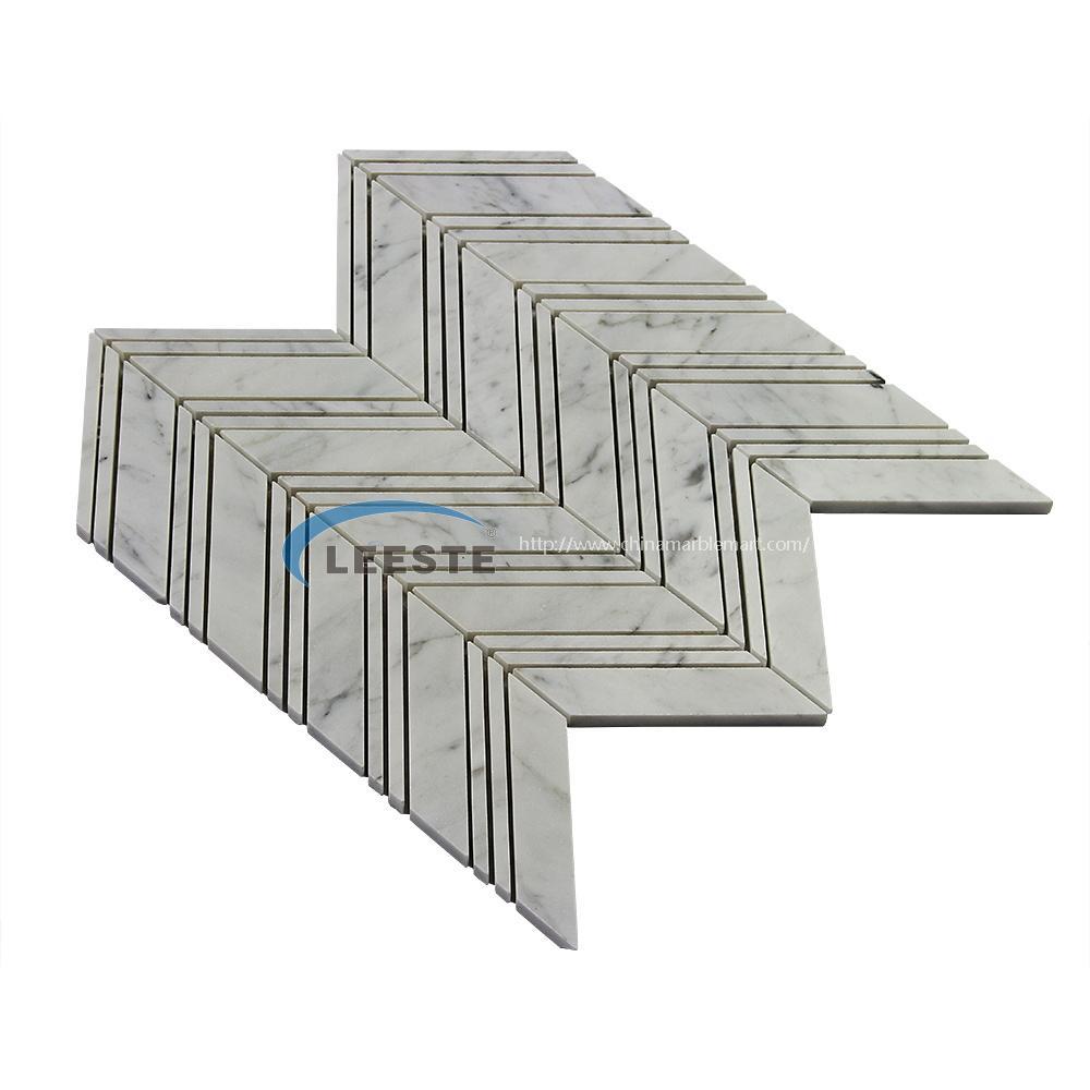 Bianco Carrara White Marble Chevron mosaic