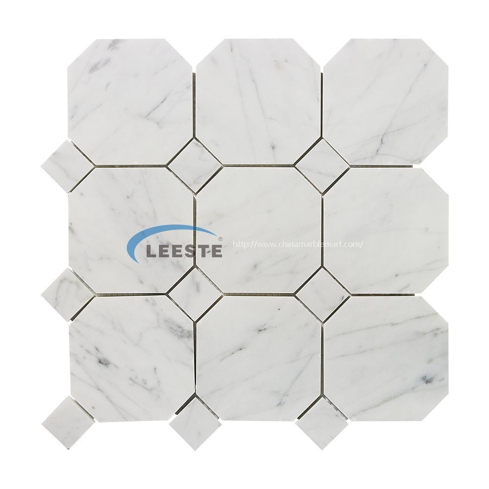 Bianco Carrara  4" octagon mosaic tile