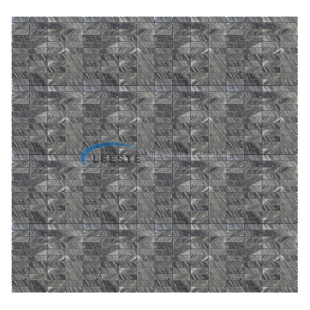 Italian Bardiglio marble 1"X3" Rectangular Stacked mosaic Italian Bardiglio marble 1"X3" Rectangular Stacked mosaic
