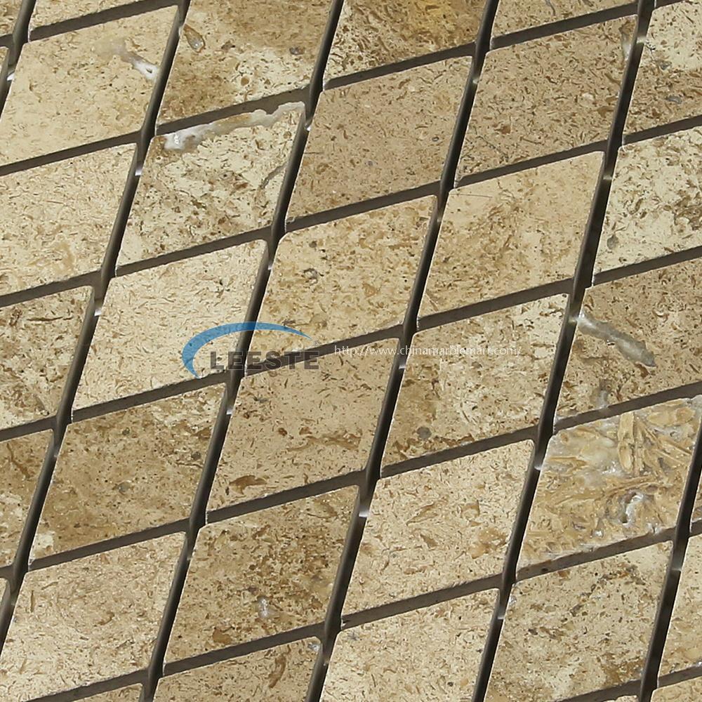 beige travertine honed Diamond mosaic tile beige travertine honed Diamond mosaic tile