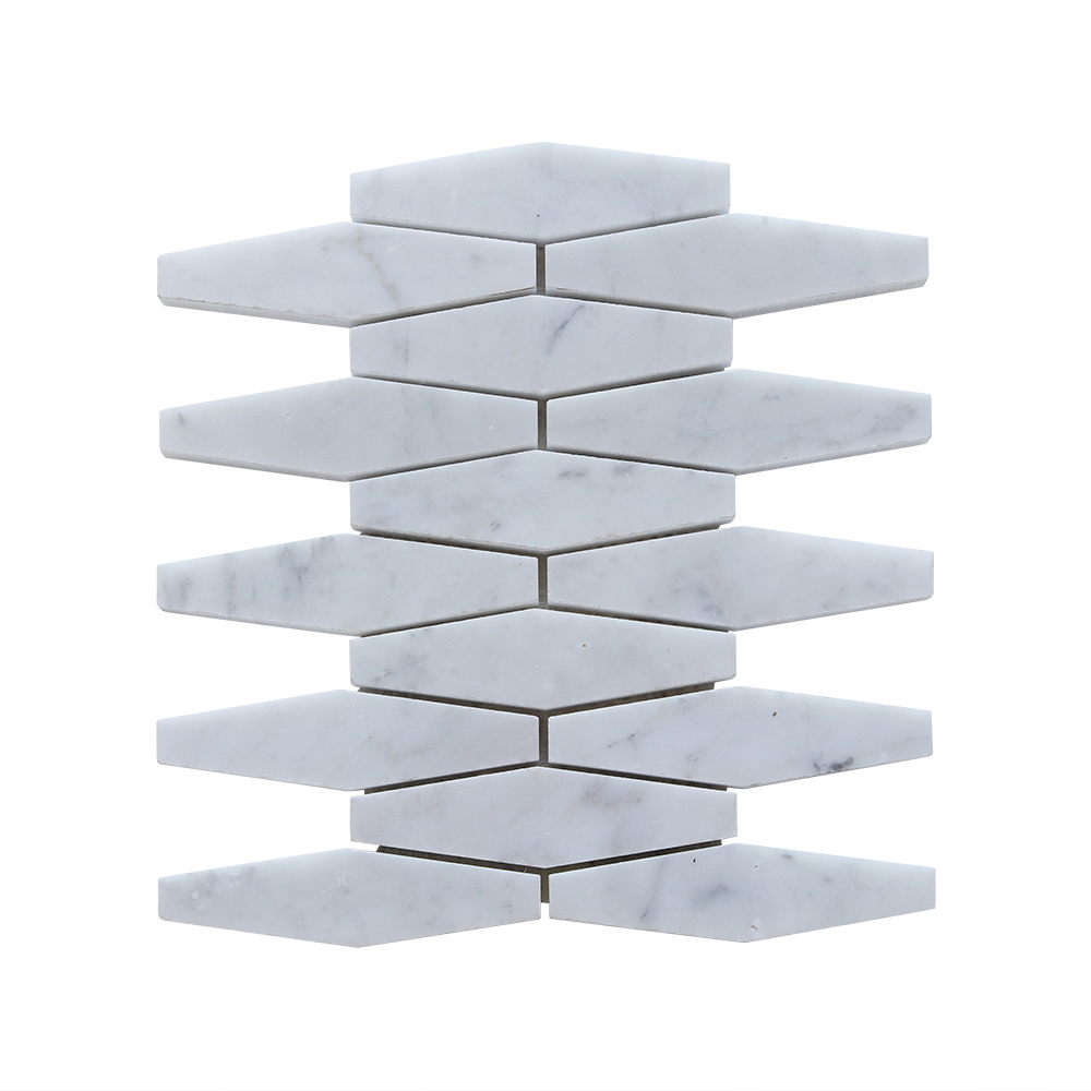 Popular Bianco Carrara white elongated hexagon mosaic 