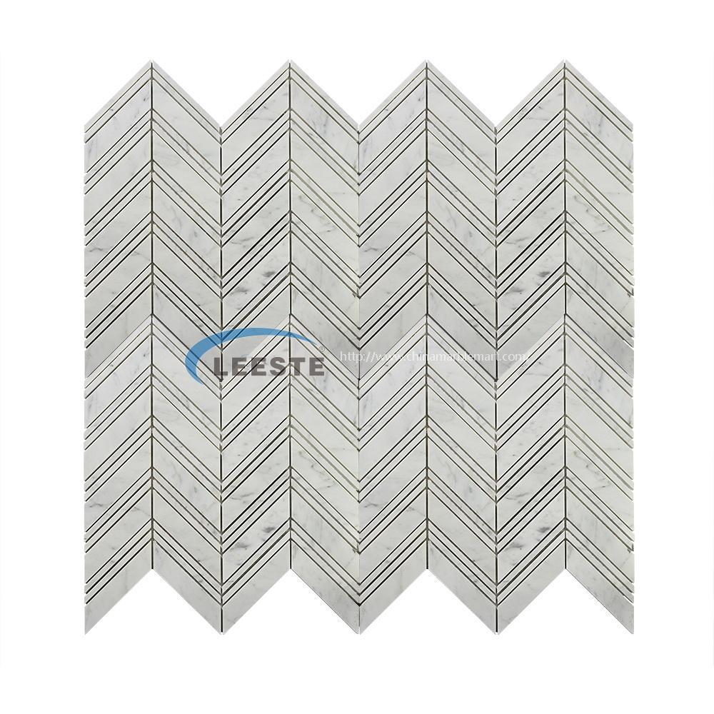 Bianco Carrara White Marble Chevron mosaic