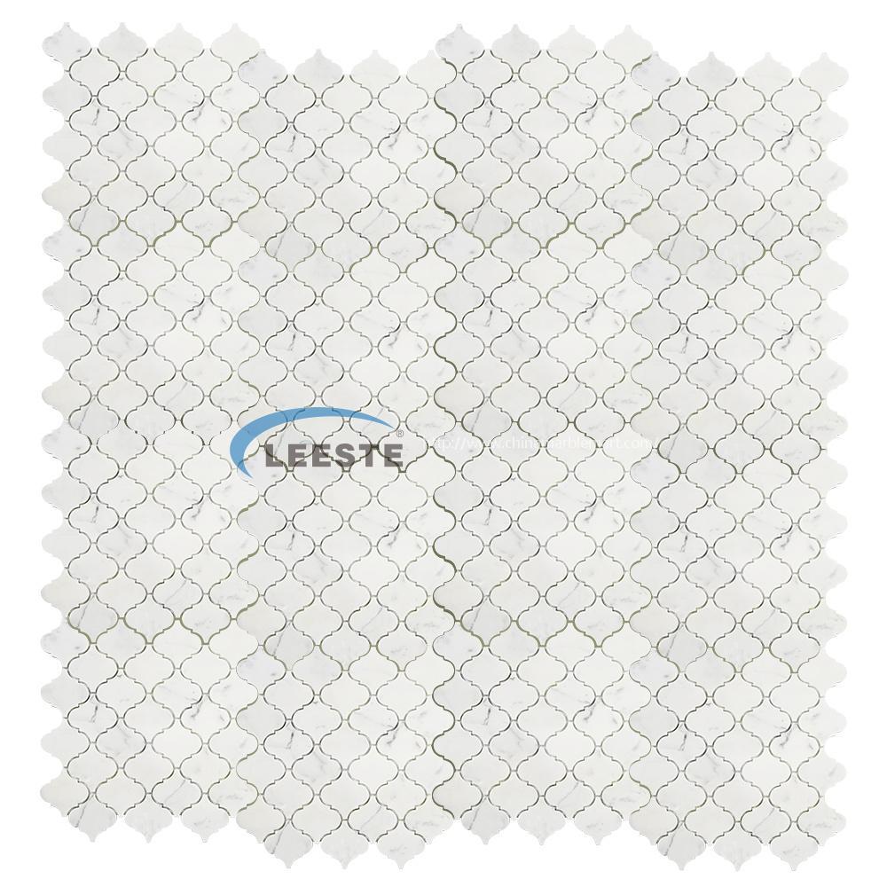 Calacatta White Polished 3" Arabesque Marble Mosaic Tile Calacatta White Polished 3" Arabesque Marble Mosaic Tile