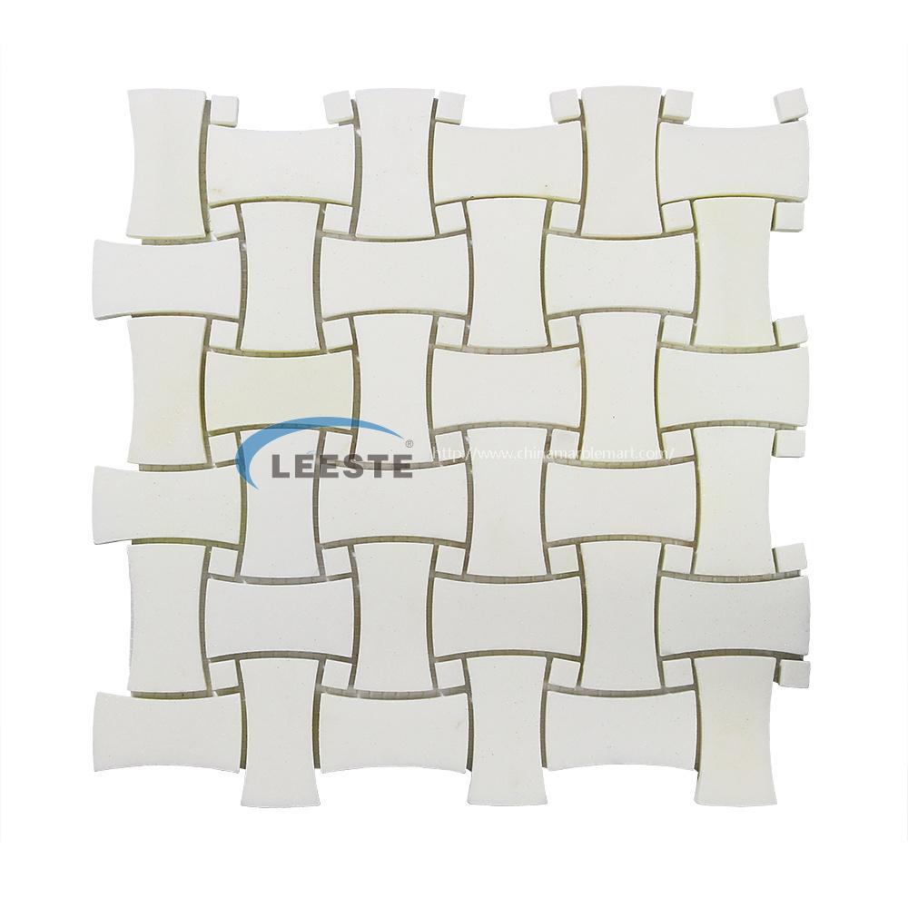  Royal white regular Marble Basketweave Customized mosaic 