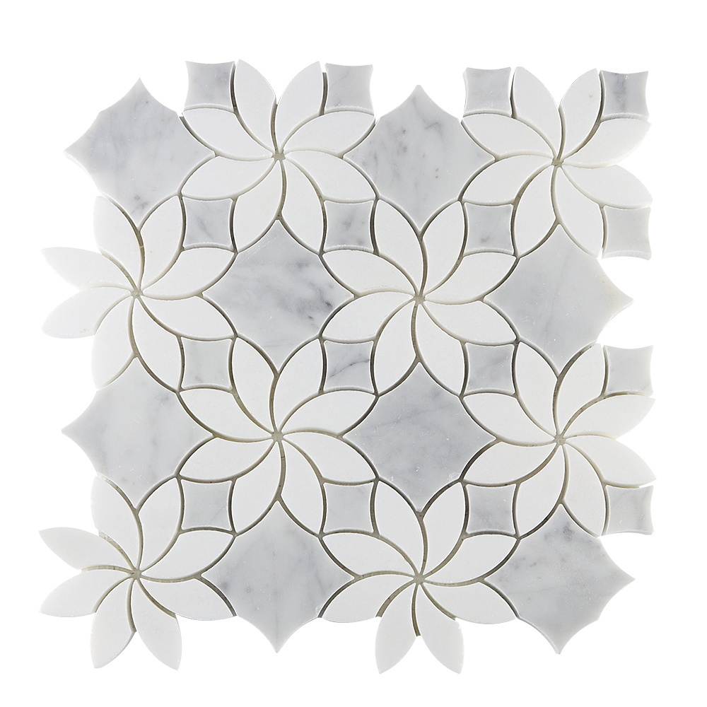 Mosaic New design wall tile Blend mosaic Carrara flower mosaic