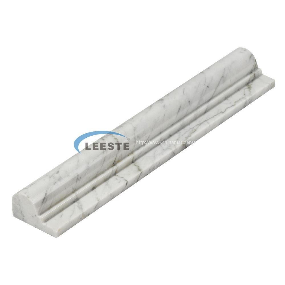 Italy Bianco Carrara White Marble 1-1/4"X2"X12" Chair Rail Moulding