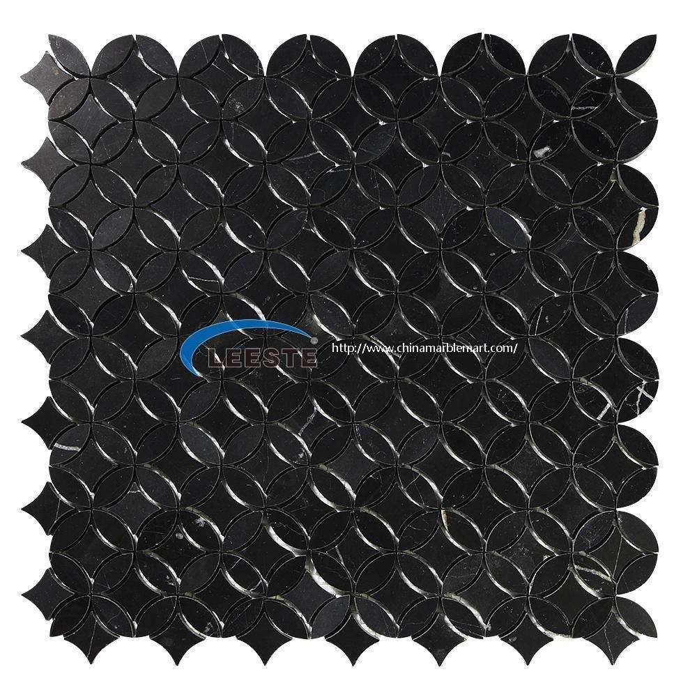  Nero Marquina Penny Round coin pattern For Kitchen Backsplash mosaic wall and floor tile