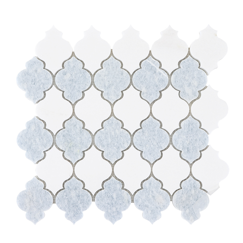Argetina Blue Celeste arabesque mosaic tile lantern mosaic