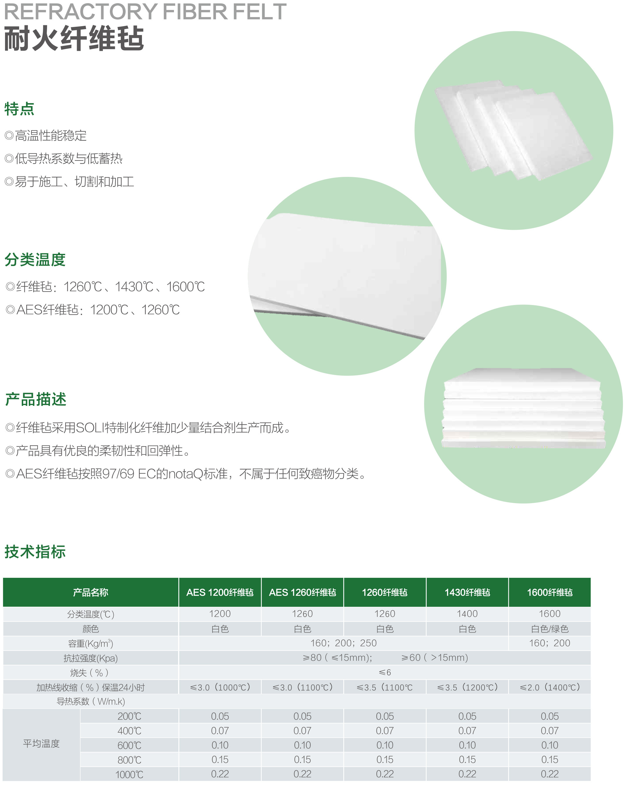 耐火纤维毡