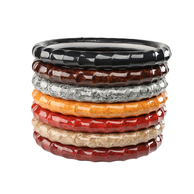 Wooden steering wheel covers with special hand shape rubber ring with good hand feelings and safetly