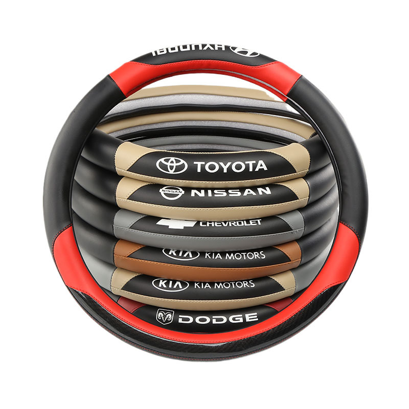 PVC Series beautiful universal car steering wheel covers with different car logo