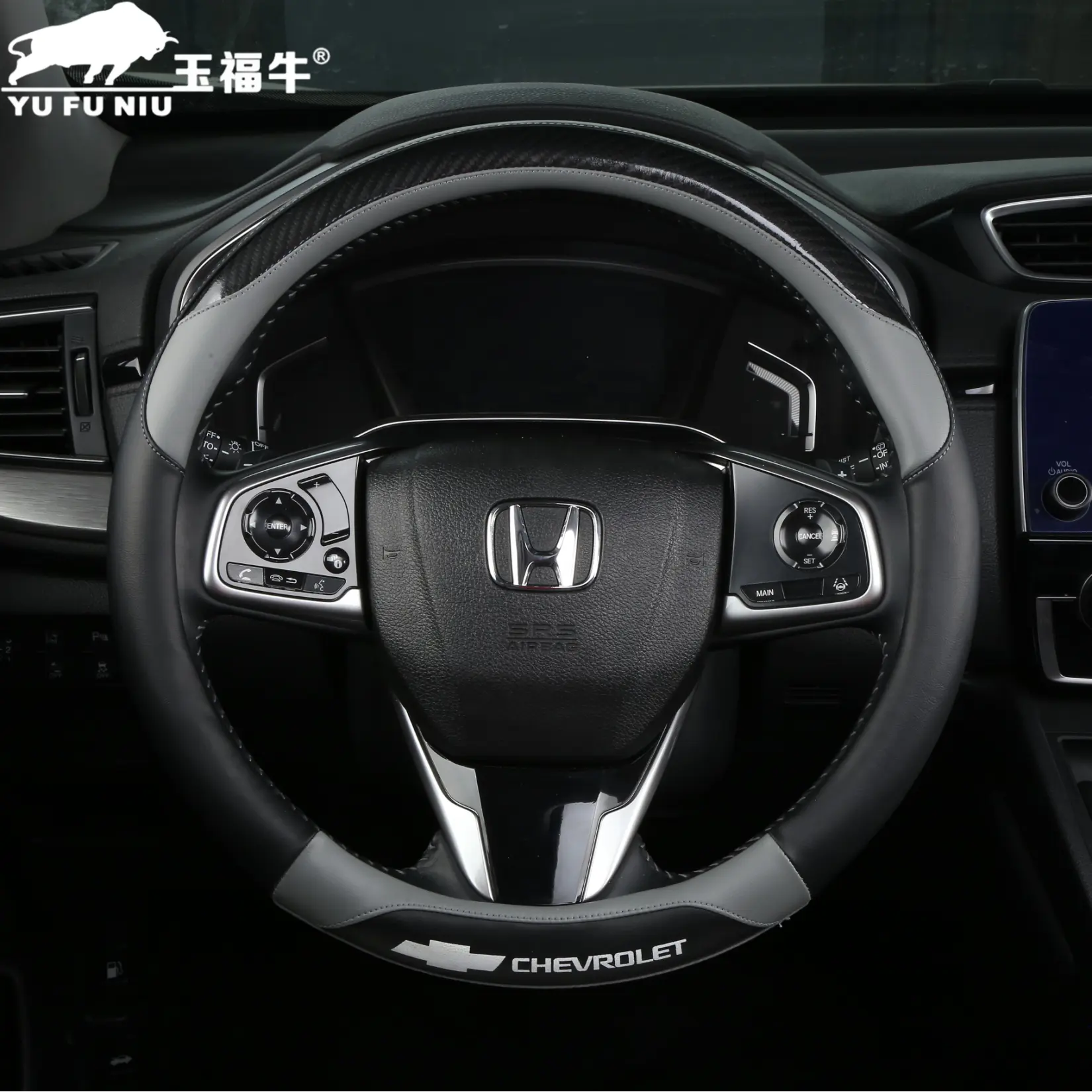 factory wholesale new popular and cheap PVC carbon fiber customized steering wheel cover