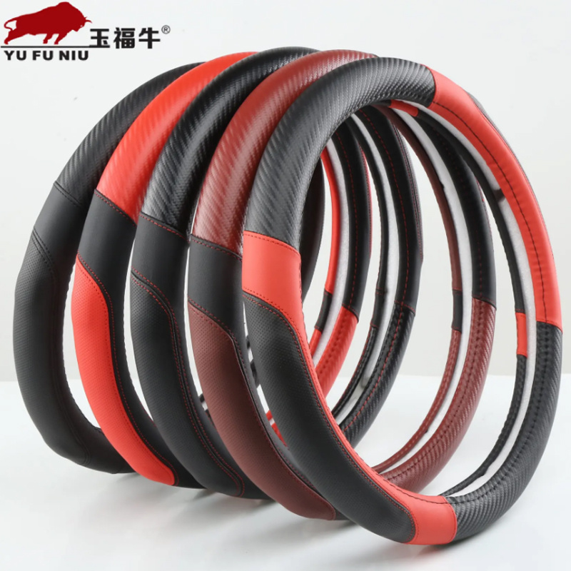 Factory wholesale new popular and cheap PVC carbon fiber steering wheel cover