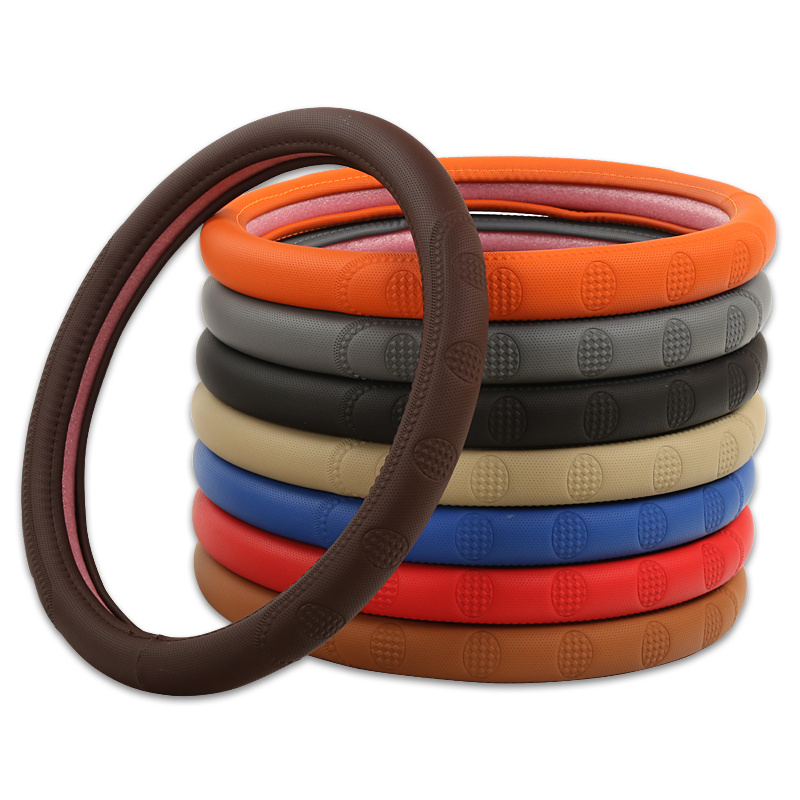 Traditional and cheaper PVC universal car and truck  steering wheel covers with good quality with white or black rubber