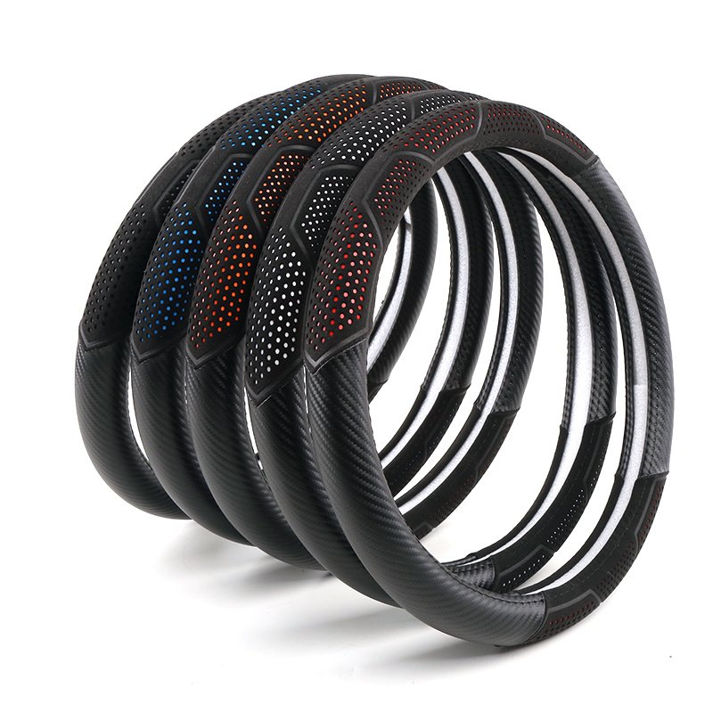 Car steering wheel cover with Carbon fiber with colorful dot most popular styles