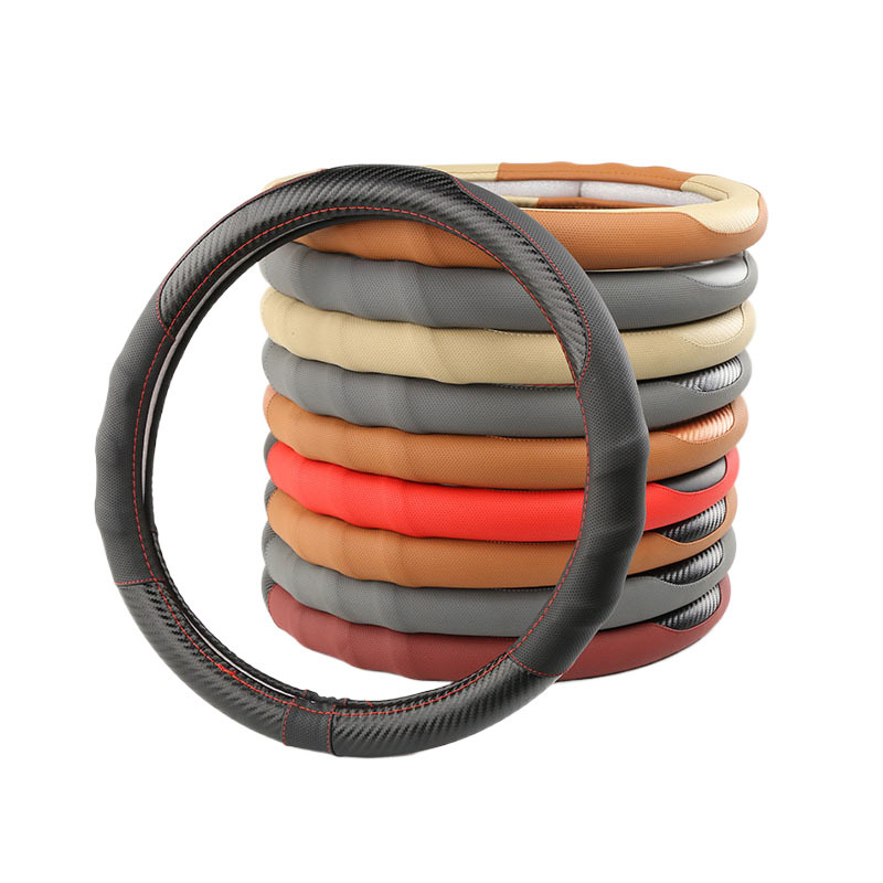 An-slid safe PVC car steering wheel covers with double colors matched well 36cm to 38cm