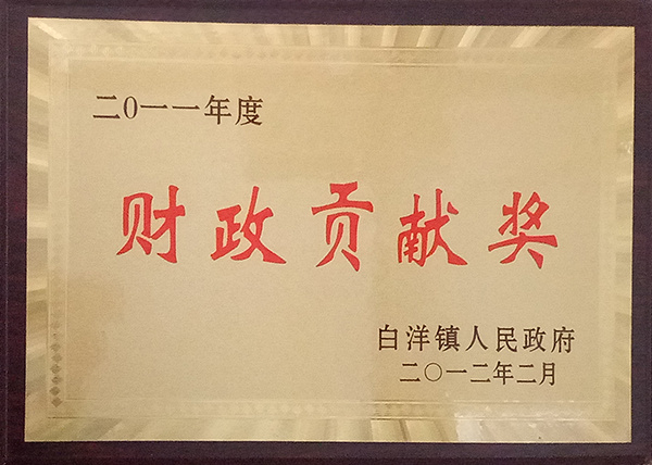 2011年財(cái)政貢獻(xiàn)獎(jiǎng)
