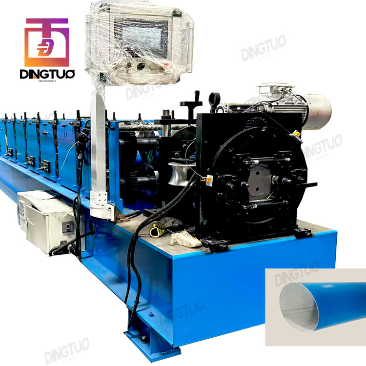 METAL 6''ROUND DOWNSPOUT ROLL FORMING MACHINE WITH ELECTRIC CUT