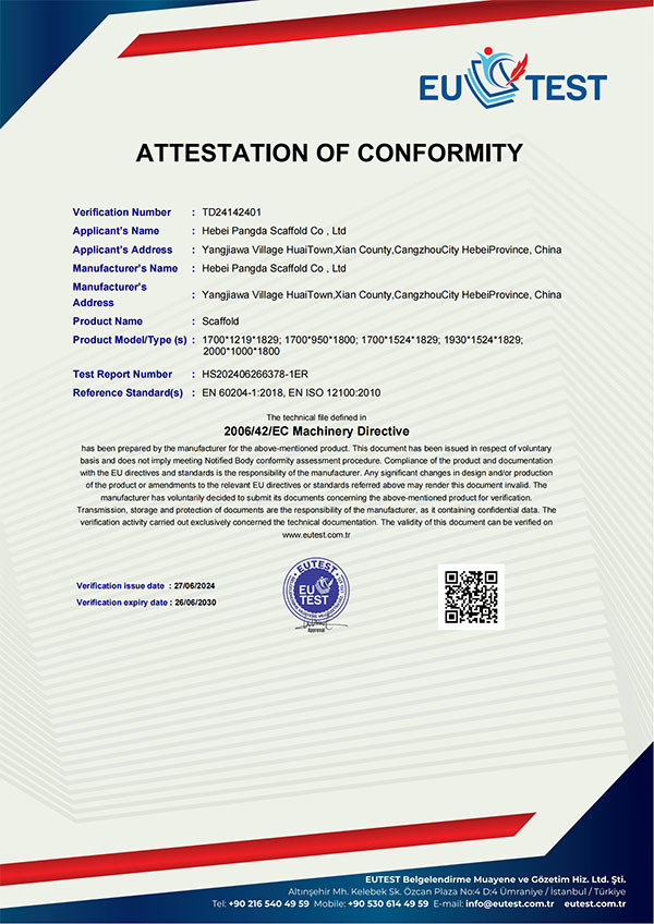 Attestation Of Conformity Attestation Of Conformity