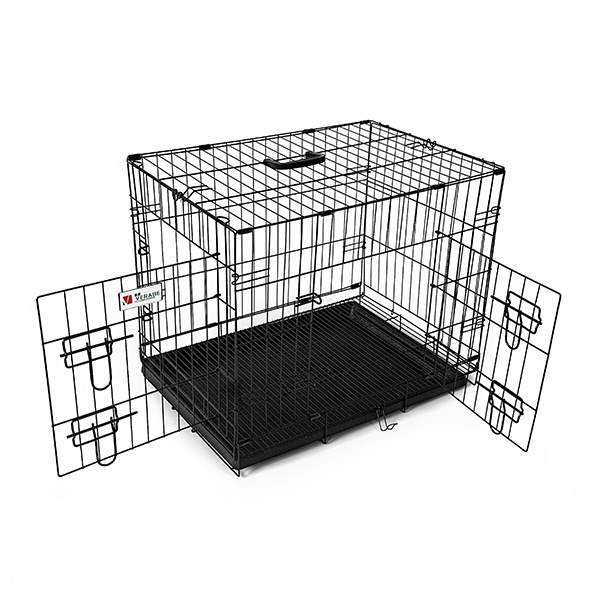 Cage pour chien avec sol en grille métallique