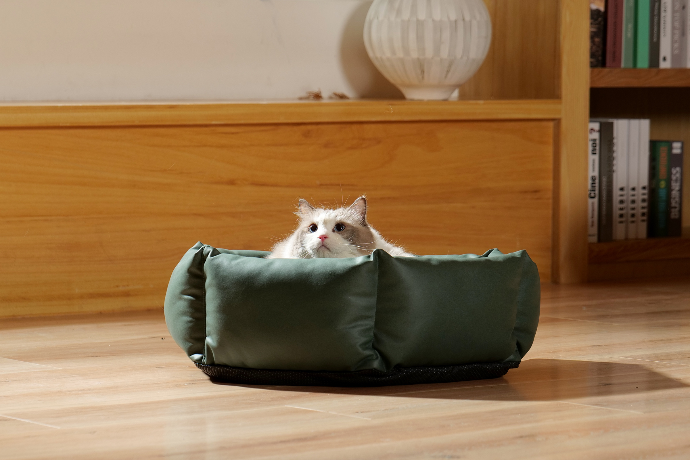 六边形绿色pu皮猫窝-2.jpg
