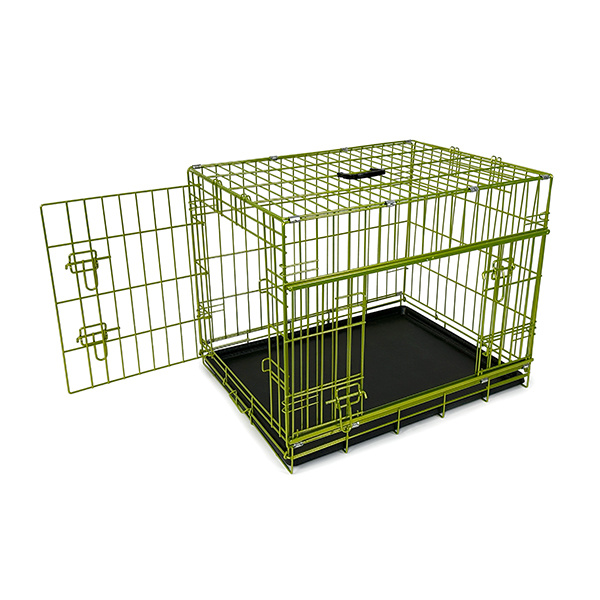 Cage à chien à porte coulissante brevetée - Vert