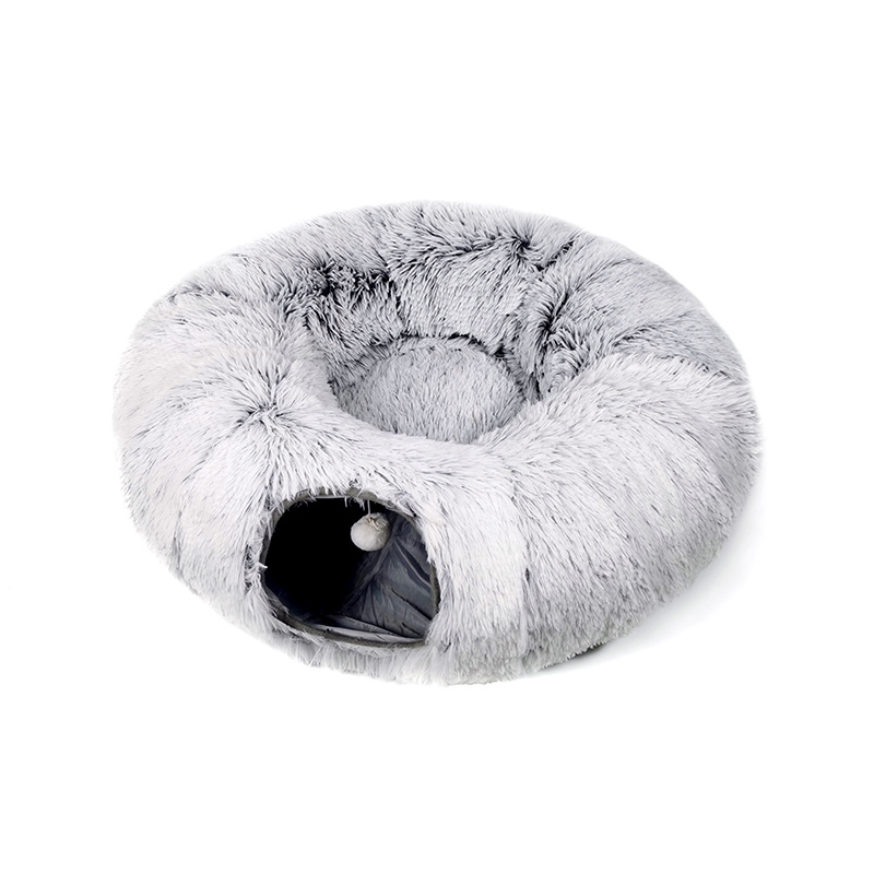 Cozy Plush Cat Tunnel Bed
