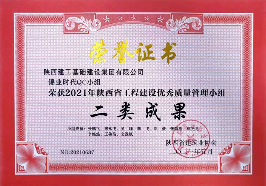 二等獎(錦業(yè)時代QC小組) 二等獎(錦業(yè)時代QC小組)