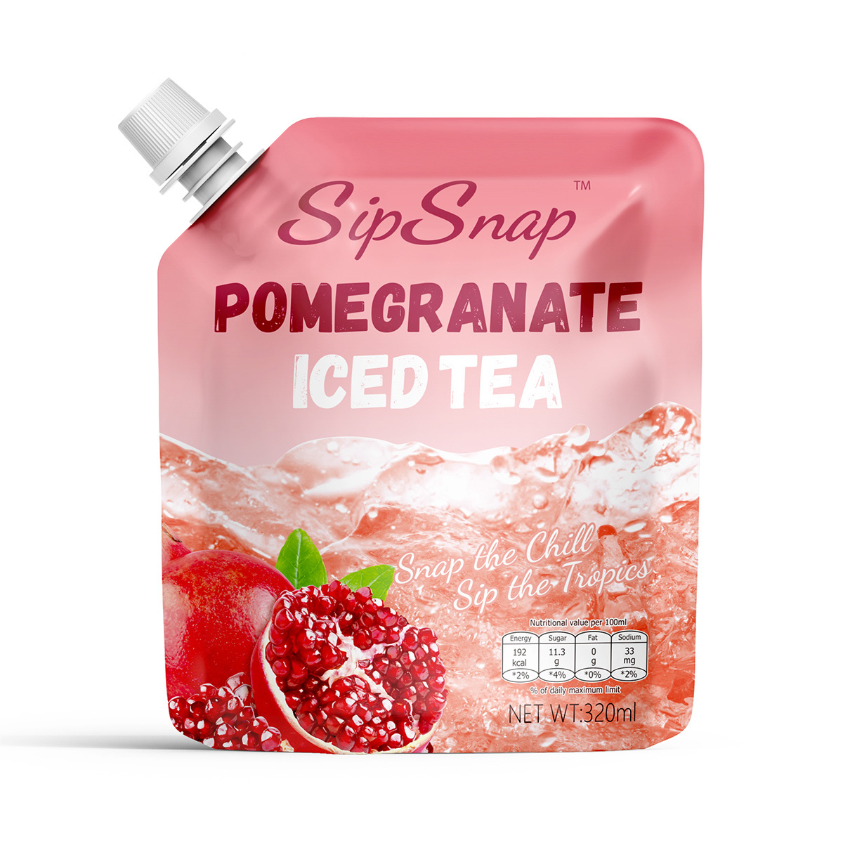 Pomegranate popping ice tea