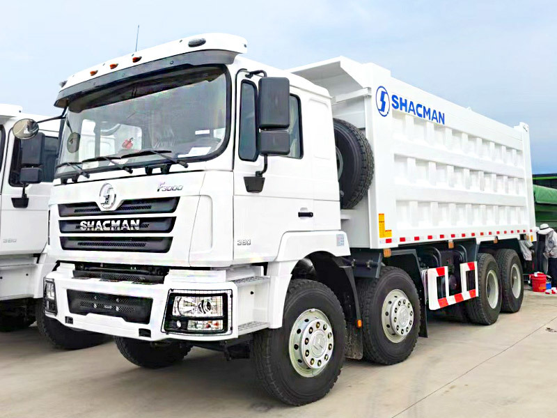 Camion à benne basculante blanc de roues du camion à benne basculante de Shacman 8x4 F3000 12 380hp EuroII