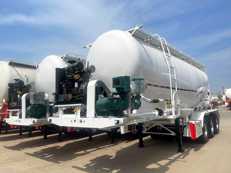 China Brand 35-65cbm V/W Shape Bulk Cement Material Tanker Semi Truck Trailer