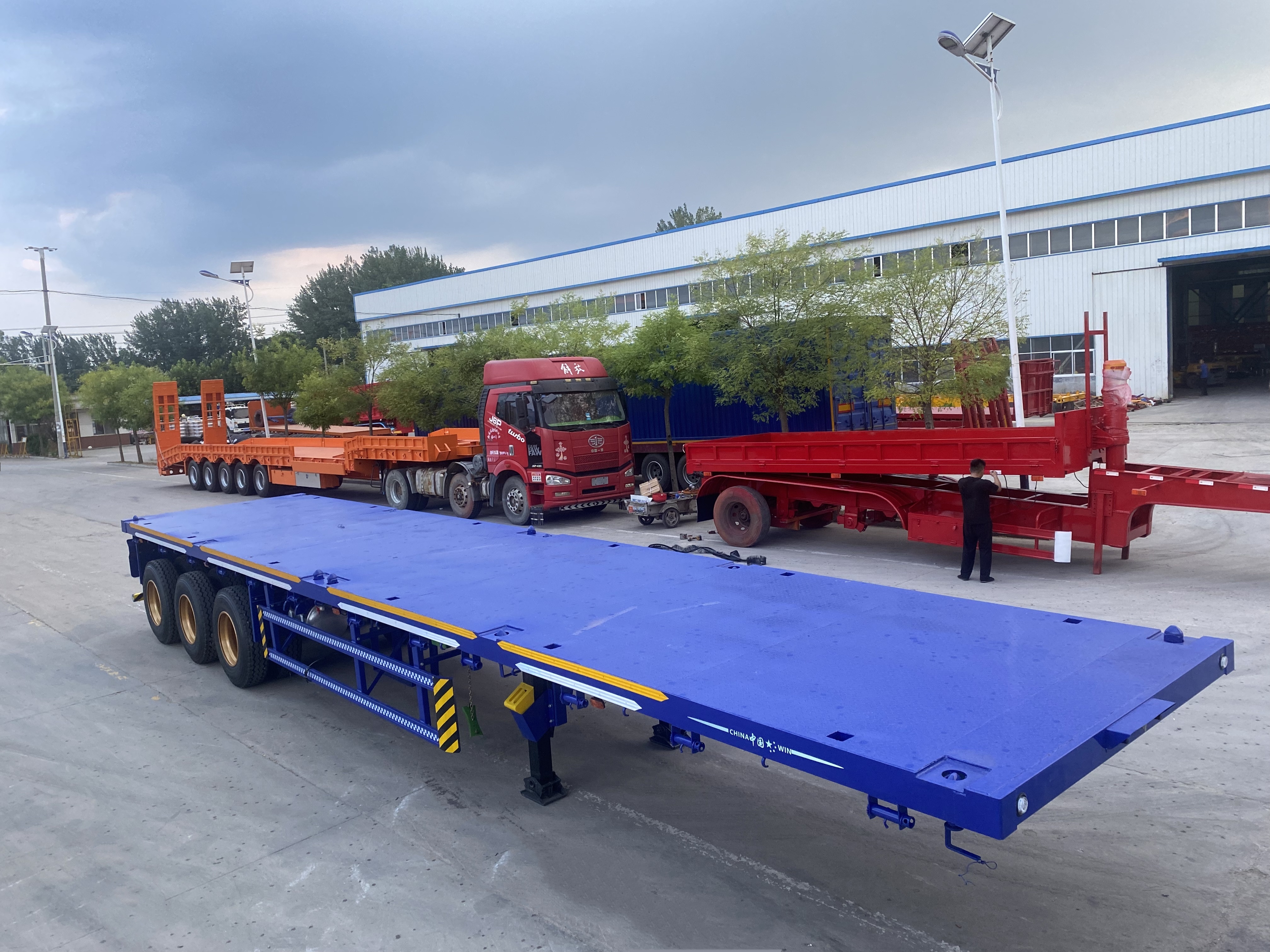 3 Axle Flatbed Trailer Train Leading Brand Hot Trailer in Tanzania