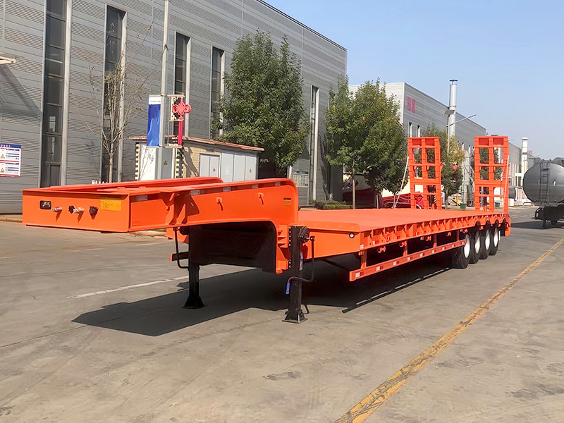 Low Flatbed Trailer Rear Four Axles Low Bed Semi Tailer for Sale