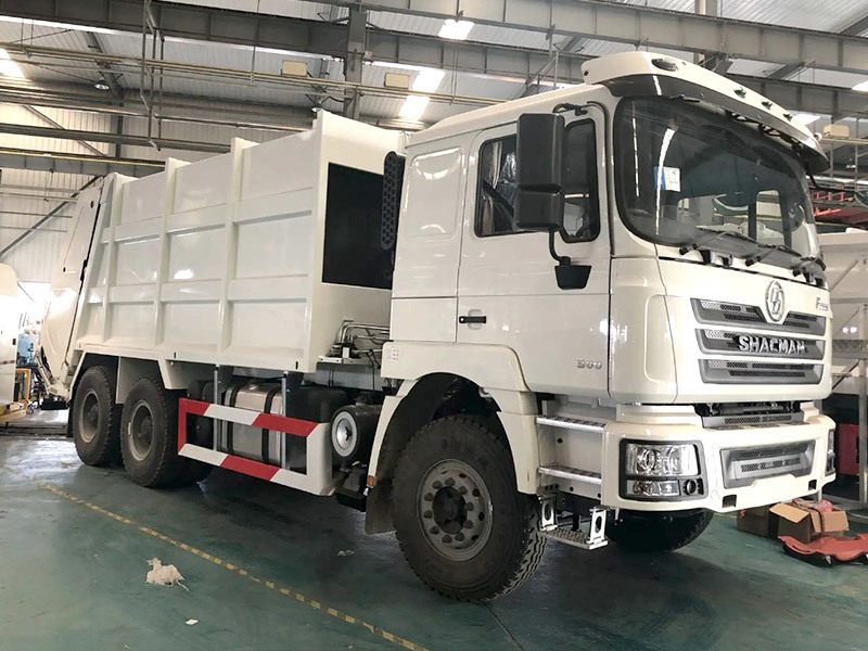Compression Garbage Truck Shacman F3000 Rear Loader Garbage Truck 6x4 Euro Il White