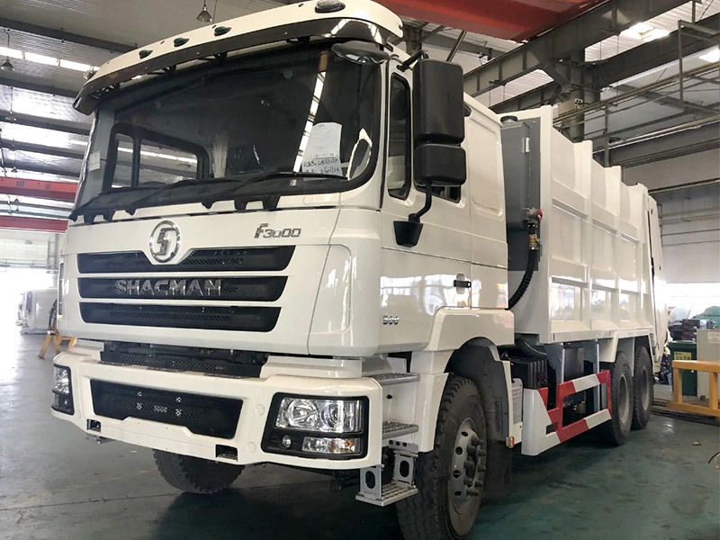 Compression Garbage Truck Shacman F3000 Rear Loader Garbage Truck 6x4 Euro Il White