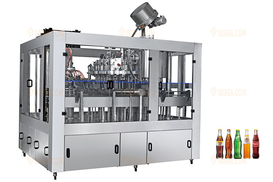 Three-in-one glass bottle filling capping machine