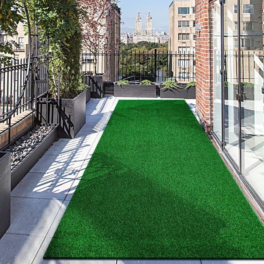 Artificial turf outdoor runner rug for Dog Garden Backyard Patio Balcony Entryway Landscape Decoration