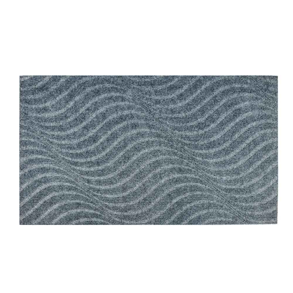 Embossed Ribbed Striped Mats Entrance Polyester Door Mat