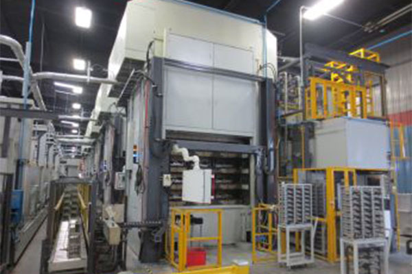Automotive brake pad production line