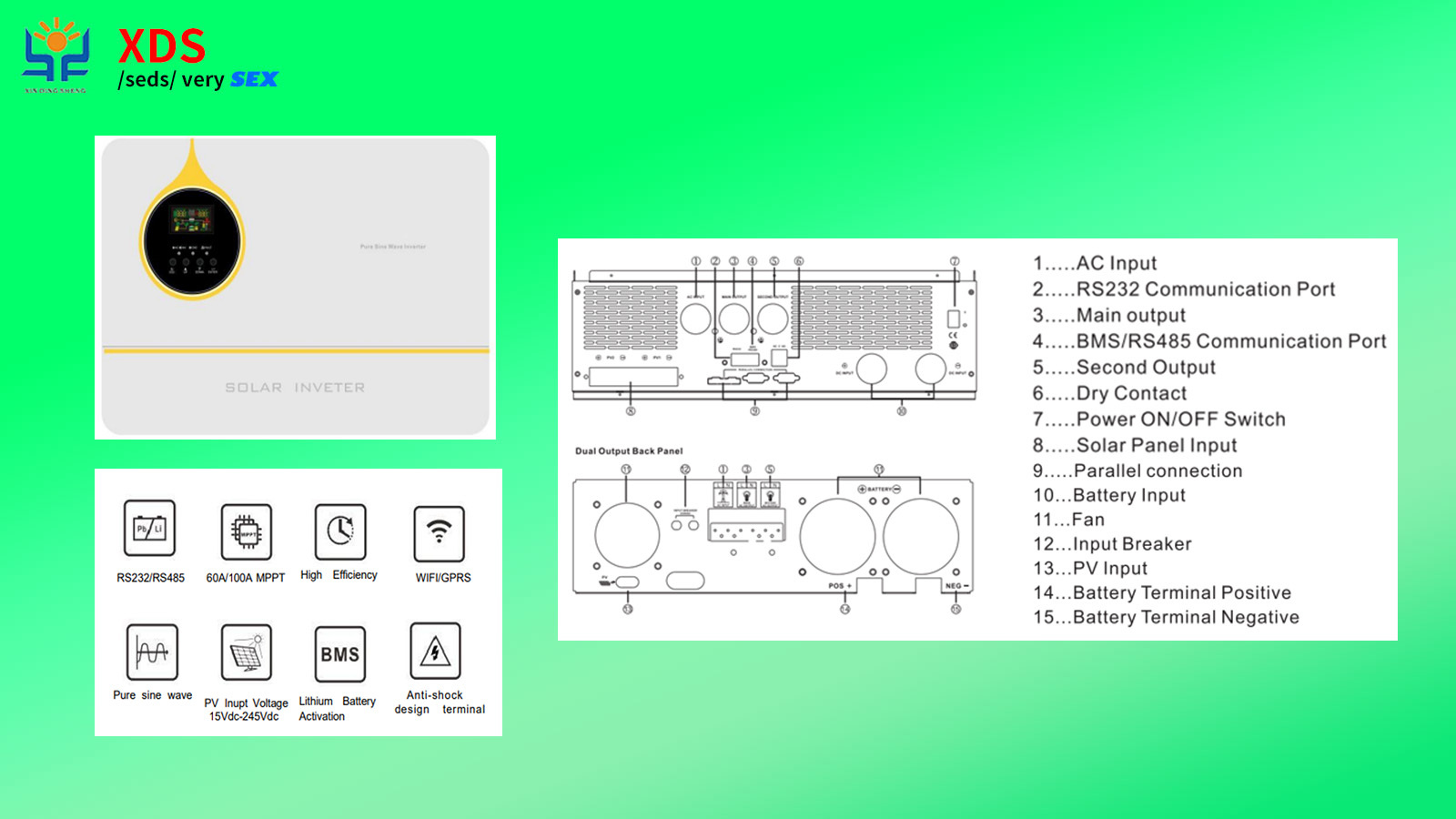 11000W/48V OFF-GRID HIGH FREQUENCY CONTROLLER+INVERTER
