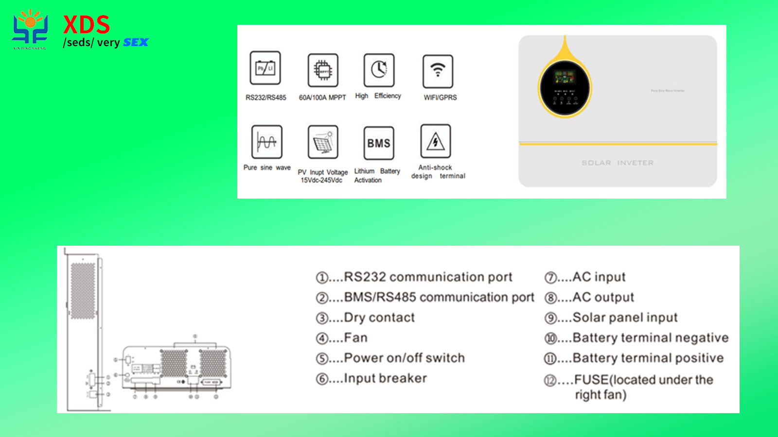 3000W/51.2V OFF-GRID LOW FREQUENCY CONTROLLER+INVERTER
