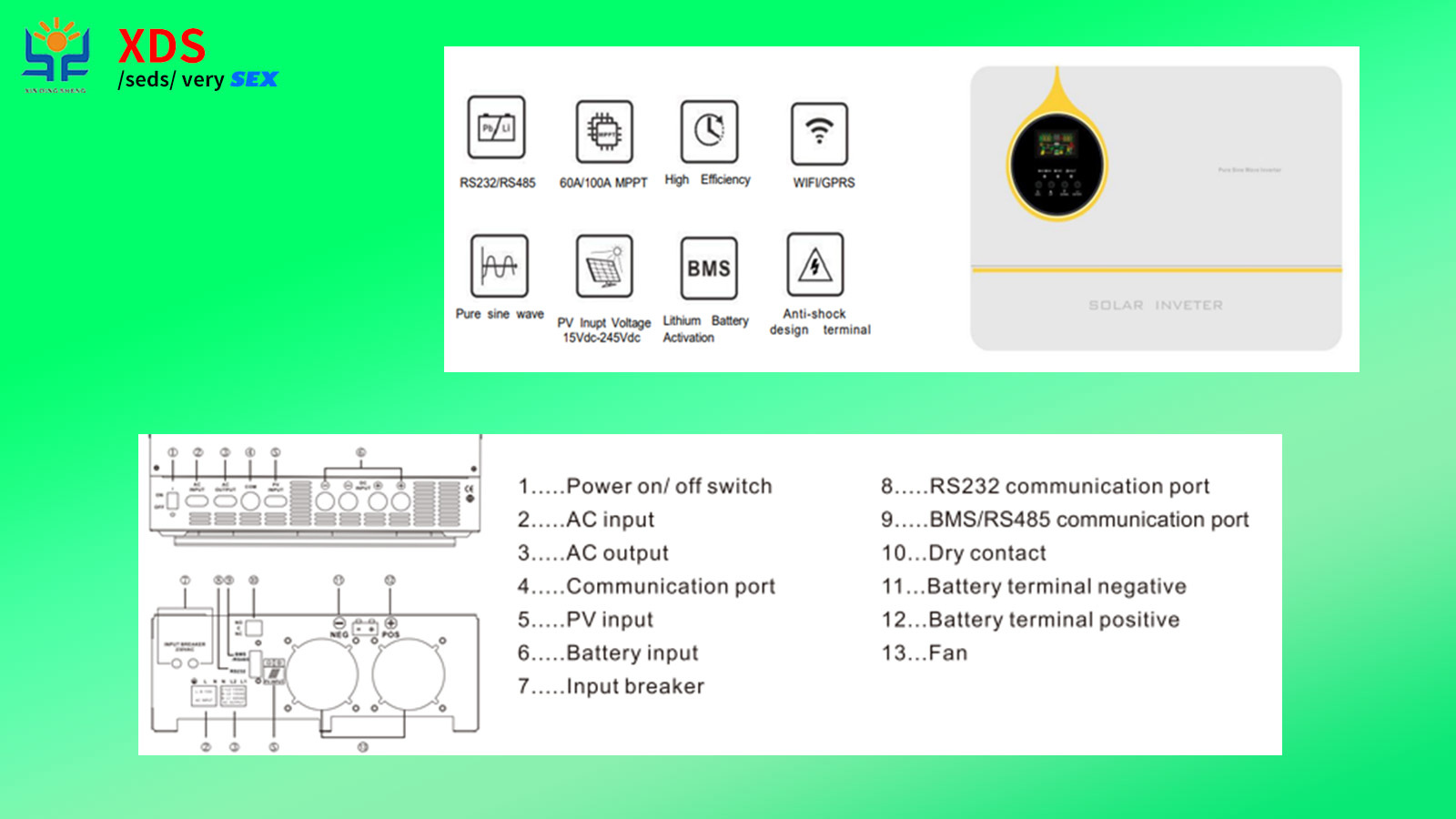 5000W/51.2V OFF-GRID LOW FREQUENCY CONTROLLER+INVERTER